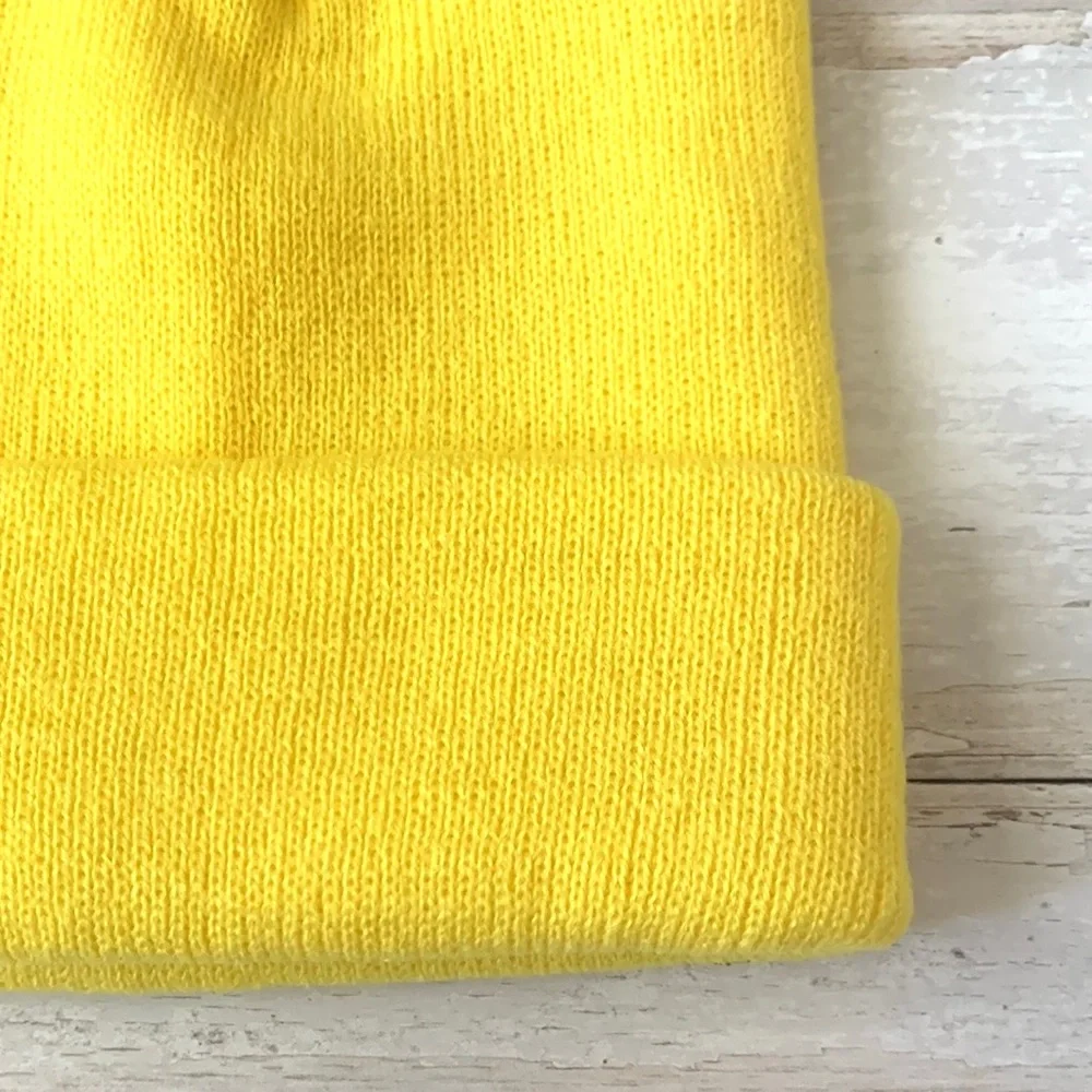 Zara Kids Neon Yellow Knit Beanie Winter Hat Fits Kids 1-6 Years NEW